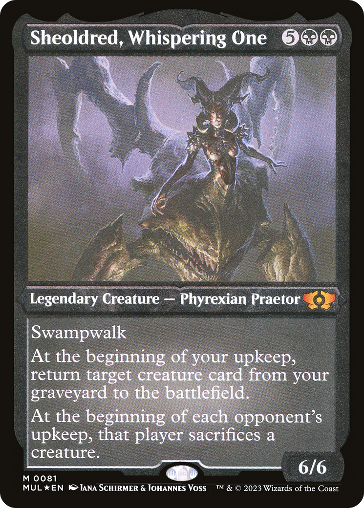 ETCHED FOIL Sheoldred, Whispering One (Foil Etched) (MUL-081) - Multiverse Legends - Magic The Gathering