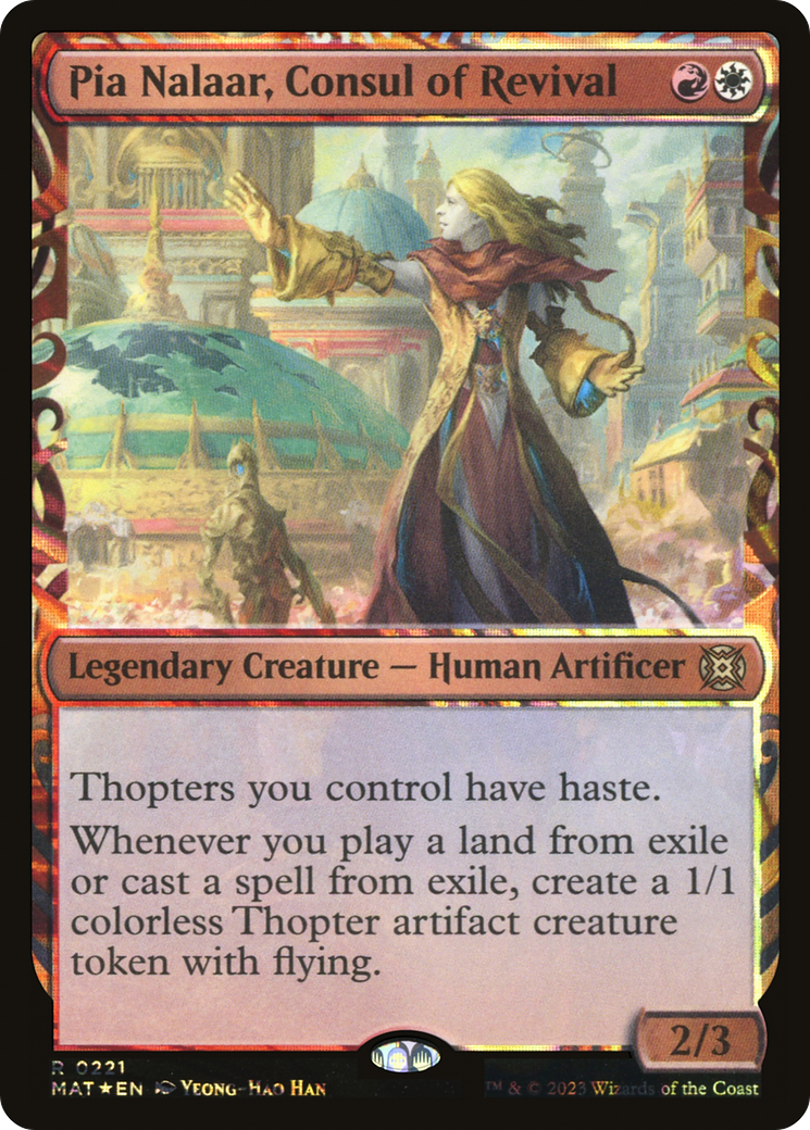 FOIL Pia Nalaar, Consul of Revival (Halo Foil) (MAT-221) - March of the Machine: The Aftermath - Magic The Gathering
