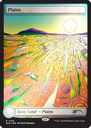 FOIL Plains (1478) (Rainbow Foil) (SLD-1478) - Secret Lair Drop Series - Magic The Gathering