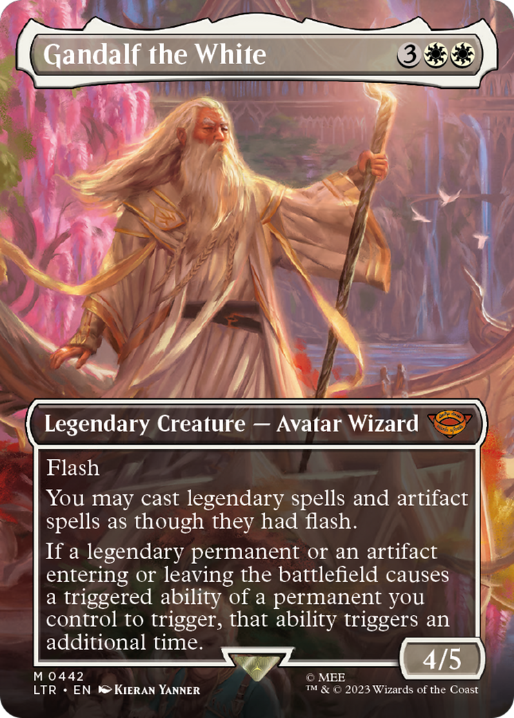 FOIL Gandalf the White (Borderless) (LTR-442) - The Lord of the Rings: Tales of Middle-earth - Magic The Gathering