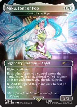 FOIL Miku, Font of Pop - Giada, Font of Hope (Rainbow Foil) (SLD-1586) - Secret Lair Drop Series - Magic The Gathering