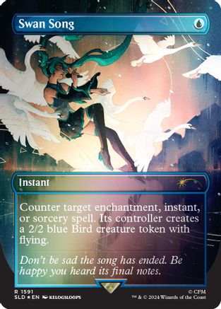 FOIL Swan Song (1591) (Rainbow Foil) (SLD-1591) - Secret Lair Drop Series - Magic The Gathering