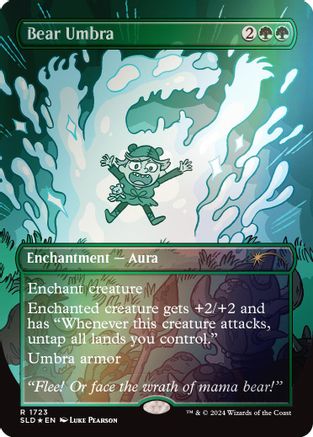 FOIL Bear Umbra (Rainbow Foil) (SLD-1723) - Secret Lair Drop Series - Magic The Gathering