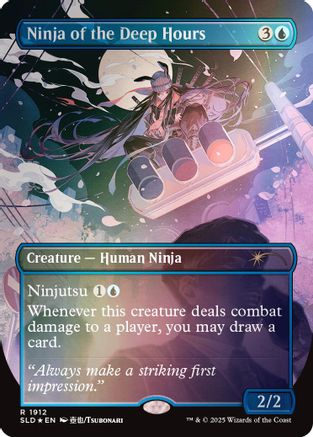 FOIL Ninja of the Deep Hours (Rainbow Foil) (SLD-1912) - Secret Lair Drop Series - Magic The Gathering