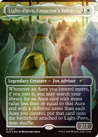 FOIL Light-Paws, Emperor's Voice (Rainbow Foil) (SLD-1877) - Secret Lair Drop Series - Magic The Gathering