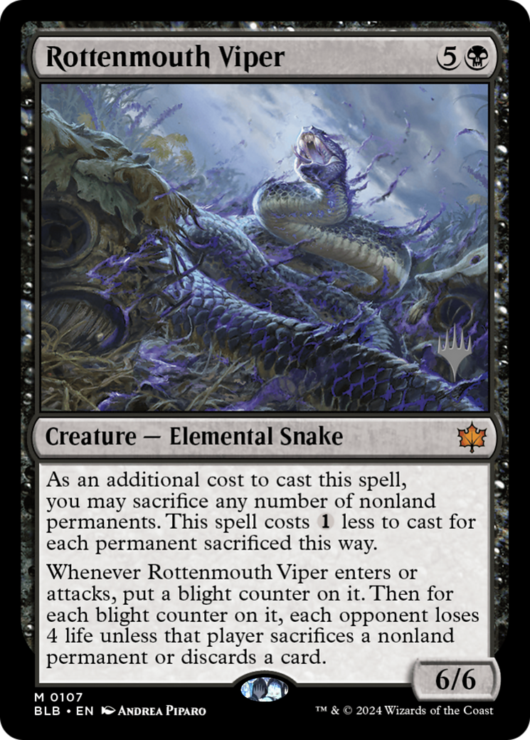 FOIL Rottenmouth Viper (PPBLB-107) - Bloomburrow Promos - Magic The Gathering