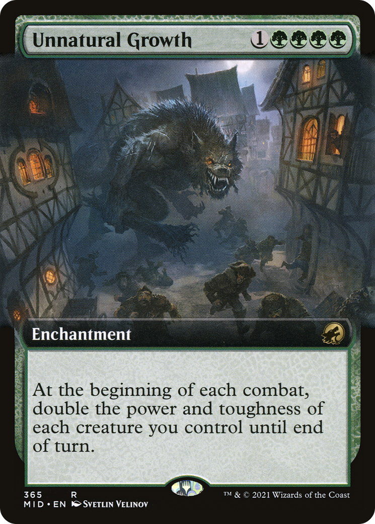 FOIL Unnatural Growth (Extended Art) (MID-365) - Innistrad: Midnight Hunt - Magic The Gathering