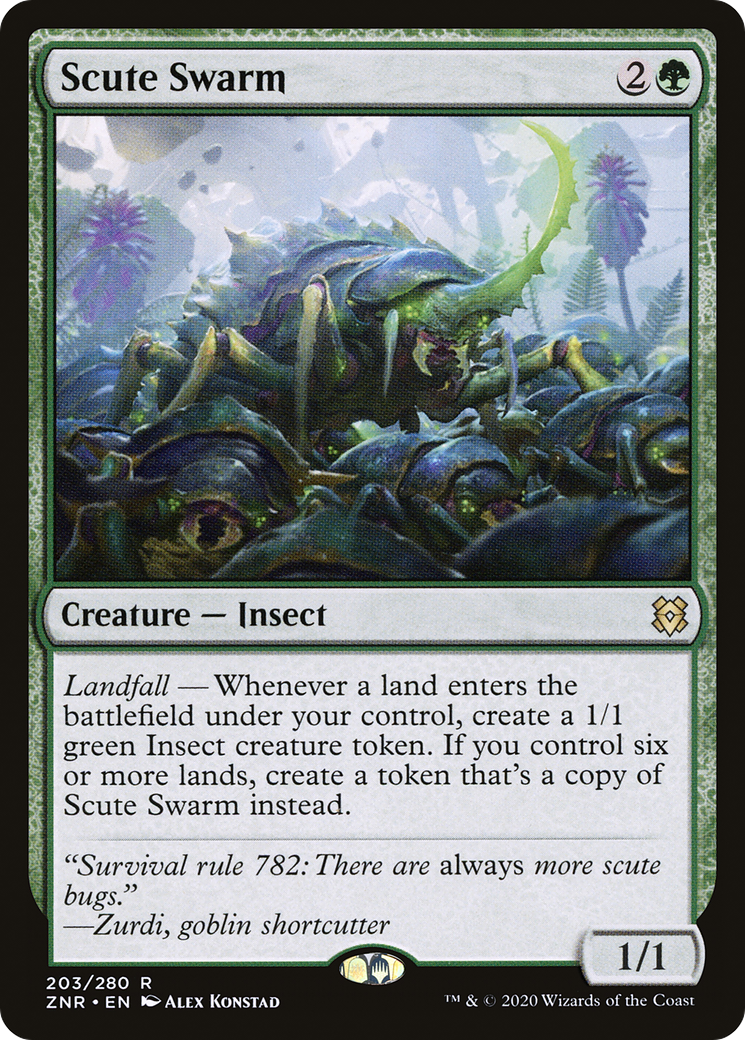FOIL Scute Swarm (ZNR-203) - Zendikar Rising - Magic The Gathering