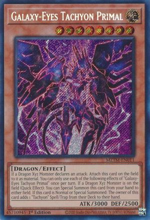 SECRET RARE Galaxy-Eyes Tachyon Primal (MZTM-EN011) - Maze of the Master 1st Edition