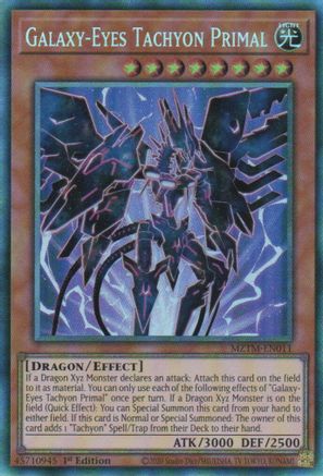 COLLECTOR'S RARE Galaxy-Eyes Tachyon Primal (CR) (MZTM-EN011) - Maze of the Master 1st Edition