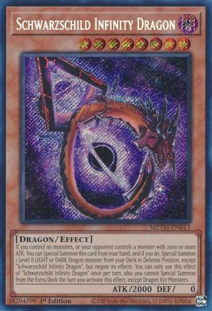 SECRET RARE Schwarzschild Infinity Dragon (MZTM-EN013) - Maze of the Master 1st Edition