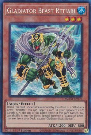 COLLECTOR'S RARE Gladiator Beast Retiari (CR) (MZTM-EN070) - Maze of the Master 1st Edition