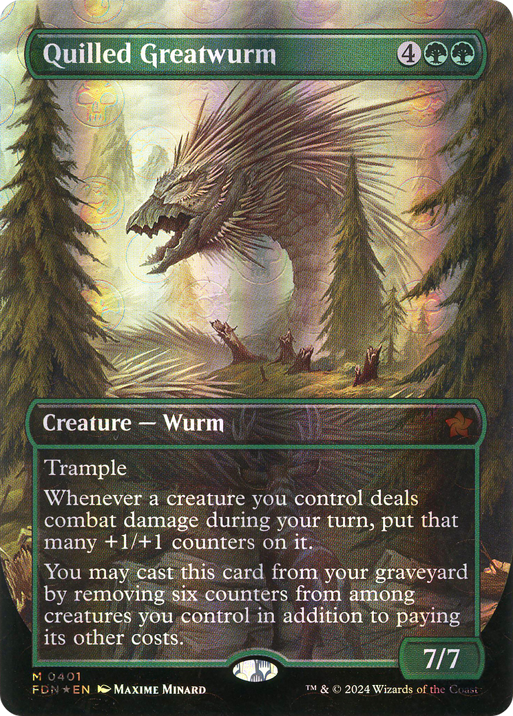 FOIL Quilled Greatwurm (FDN-401) - Foundations - Magic The Gathering