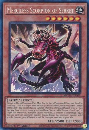 COLLECTOR'S RARE Merciless Scorpion of Serket (CR) (MZTM-EN002) - Maze of the Master 1st Edition