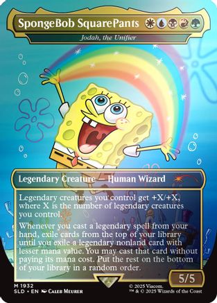 FOIL SpongeBob SquarePants - Jodah, the Unifier (Rainbow Foil) (SLD-1932) - Secret Lair Drop Series - Magic The Gathering