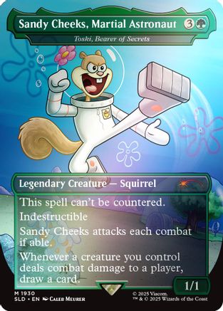 FOIL Sandy Cheeks, Martial Astronaut - Toski, Bearer of Secrets (Rainbow Foil) (SLD-1930) - Secret Lair Drop Series - Magic The Gathering