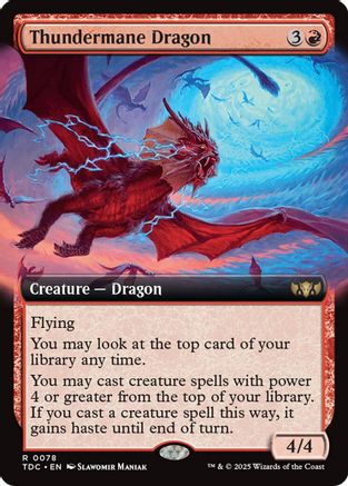 Thundermane Dragon (Extended Art) (TDC-078) - Commander: Tarkir: Dragonstorm - Magic The Gathering