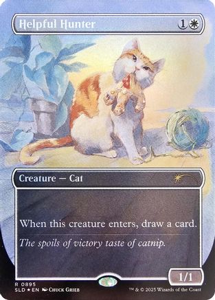 FOIL Helpful Hunter (0895) (Rainbow Foil) (SLD-895) - Secret Lair Drop Series - Magic The Gathering
