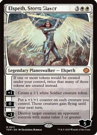 FOIL Elspeth, Storm Slayer (PPTDM-011) - Promo Pack: Tarkir: Dragonstorm - Magic The Gathering