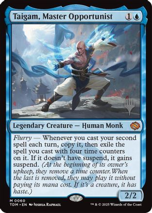 Taigam, Master Opportunist (PPTDM-060) - Promo Pack: Tarkir: Dragonstorm - Magic The Gathering