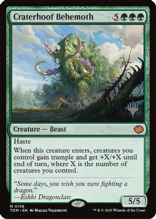 Craterhoof Behemoth (PPTDM-138) - Promo Pack: Tarkir: Dragonstorm - Magic The Gathering