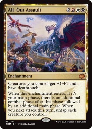 FOIL All-Out Assault (PPTDM-167) - Promo Pack: Tarkir: Dragonstorm - Magic The Gathering