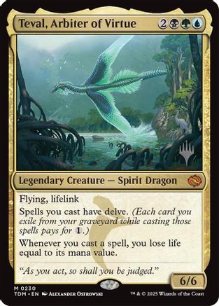 FOIL Teval, Arbiter of Virtue (PPTDM-230) - Promo Pack: Tarkir: Dragonstorm - Magic The Gathering