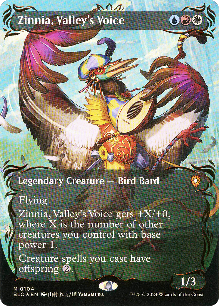 FOIL Zinnia, Valley's Voice (BLC-104) - Bloomburrow Commander - Magic The Gathering