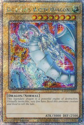 QUARTER CENTURY SECRET RARE Blue-Eyes White Dragon (New Art) (Quarter Century Secret Rare) (RA04-EN002) - Quarter Century Stampede 1st Edition