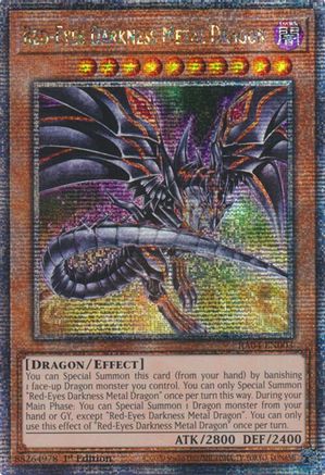 QUARTER CENTURY SECRET RARE Red-Eyes Darkness Metal Dragon (Alternate Art) (Quarter Century Secret Rare) (RA04-EN003) - Quarter Century Stampede 1st Edition