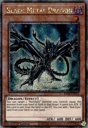 QUARTER CENTURY SECRET RARE Black Metal Dragon (Quarter Century Secret Rare) (RA04-EN016) - Quarter Century Stampede 1st Edition