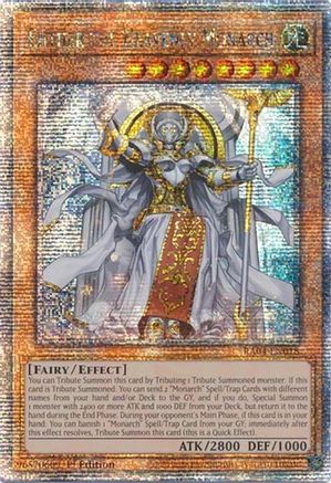 QUARTER CENTURY SECRET RARE Ehther the Heavenly Monarch (Quarter Century Secret Rare) (RA04-EN018) - Quarter Century Stampede 1st Edition