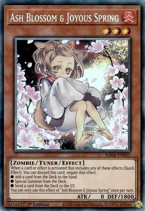 PRISMATIC COLLECTOR'S RARE Ash Blossom & Joyous Spring (Alternate Art) (PCR) (RA04-EN025) - Quarter Century Stampede 1st Edition
