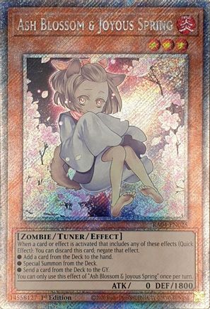 PLATINUM SECRET RARE Ash Blossom & Joyous Spring (Alternate Art) (Platinum Secret Rare) (RA04-EN025) - Quarter Century Stampede 1st Edition