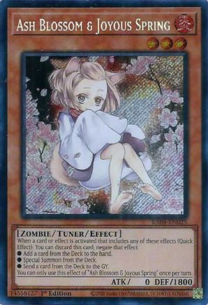 SECRET RARE Ash Blossom & Joyous Spring (Alternate Art) (Secret Rare) (RA04-EN025) - Quarter Century Stampede 1st Edition