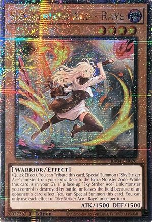 QUARTER CENTURY SECRET RARE Sky Striker Ace - Raye (New Art) (Quarter Century Secret Rare) (RA04-EN026) - Quarter Century Stampede 1st Edition
