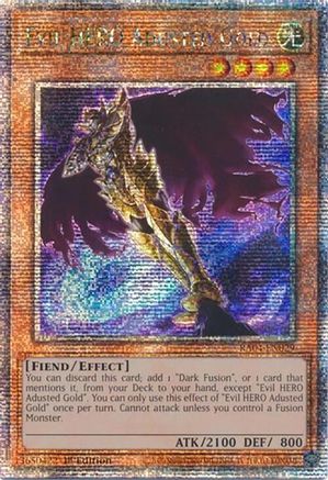 QUARTER CENTURY SECRET RARE Evil HERO Adusted Gold (Quarter Century Secret Rare) (RA04-EN029) - Quarter Century Stampede 1st Edition