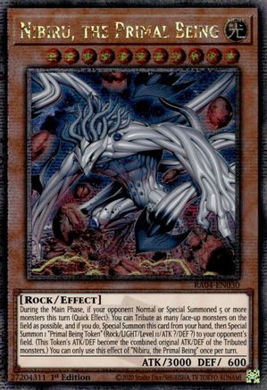 QUARTER CENTURY SECRET RARE Nibiru, the Primal Being (New Art) (Quarter Century Secret Rare) (RA04-EN030) - Quarter Century Stampede 1st Edition
