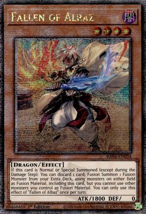 QUARTER CENTURY SECRET RARE Fallen of Albaz (New Art) (Quarter Century Secret Rare) (RA04-EN034) - Quarter Century Stampede 1st Edition