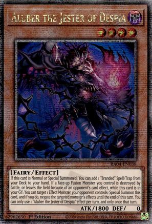 QUARTER CENTURY SECRET RARE Aluber the Jester of Despia (New Art) (Quarter Century Secret Rare) (RA04-EN038) - Quarter Century Stampede 1st Edition