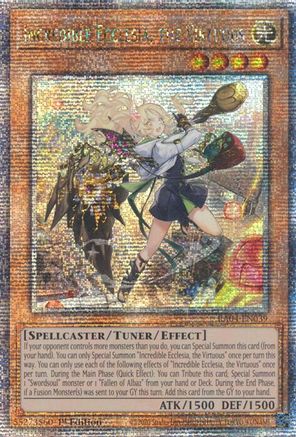 QUARTER CENTURY SECRET RARE Incredible Ecclesia, the Virtuous (New Art) (Quarter Century Secret Rare) (RA04-EN039) - Quarter Century Stampede 1st Edition