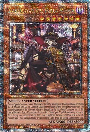 QUARTER CENTURY SECRET RARE Diabellstar the Black Witch (New Art) (Quarter Century Secret Rare) (RA04-EN047) - Quarter Century Stampede 1st Edition