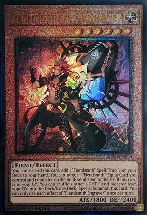 PRISMATIC ULTIMATE RARE Fiendsmith Engraver (PUR) (RA04-EN049) - Quarter Century Stampede 1st Edition