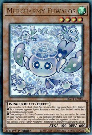 PRISMATIC ULTIMATE RARE Mulcharmy Fuwalos (PUR) (RA04-EN050) - Quarter Century Stampede 1st Edition