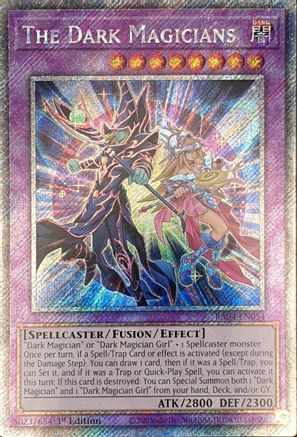 PLATINUM SECRET RARE The Dark Magicians (Platinum Secret Rare) (RA04-EN054) - Quarter Century Stampede 1st Edition