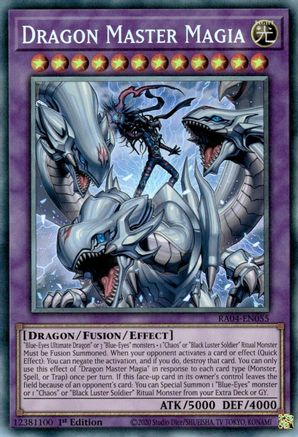 PRISMATIC COLLECTOR'S RARE Dragon Master Magia (PCR) (RA04-EN055) - Quarter Century Stampede 1st Edition