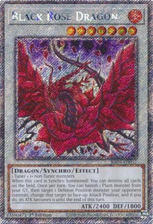 PLATINUM SECRET RARE Black Rose Dragon (Platinum Secret Rare) (RA04-EN057) - Quarter Century Stampede 1st Edition