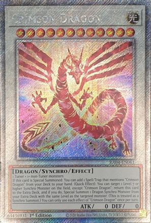 PLATINUM SECRET RARE Crimson Dragon (Platinum Secret Rare) (RA04-EN061) - Quarter Century Stampede 1st Edition