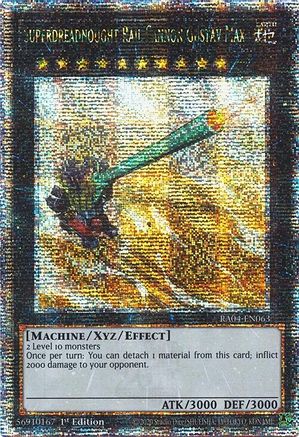 QUARTER CENTURY SECRET RARE Superdreadnought Rail Cannon Gustav Max (Quarter Century Secret Rare) (RA04-EN063) - Quarter Century Stampede 1st Edition