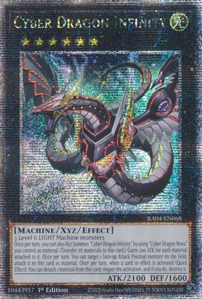QUARTER CENTURY SECRET RARE Cyber Dragon Infinity (Alternate Art) (Quarter Century Secret Rare) (RA04-EN068) - Quarter Century Stampede 1st Edition